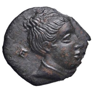 Greek coins - SICILIA Eryx - Onkia(?) (circa 330-260 a.C.) Testa...