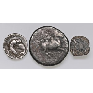 Greek coins - Set of two coins as shown in the photo, plus one additional coin ...
