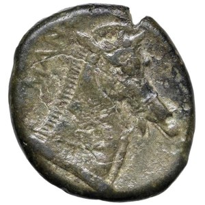 Römische Münzen der Republik – Anonyme Münzen – Litra (270–269 v. Chr.) Helmtragender Kopf des Min…