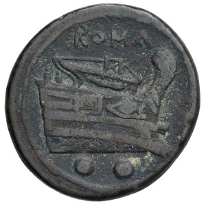 Roman Coins of the Republic - Anonymous - Sestans (circa 217–215 B.C.) Head of M...