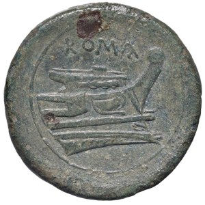 Römische Münzen der Republik – Anonyme Münzen – Unze (217–215 v. Chr.) Kopf des Merkur in…