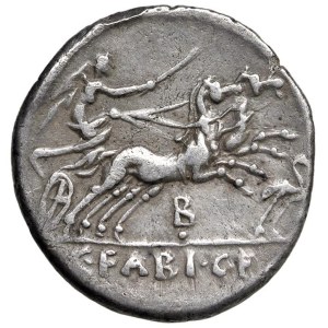 Roman Coins of the Republic - Fabia - C. Fabius C. f. Hadrianus - Denarius (102 B.C....)