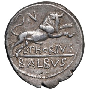 Roman coins Republic - Thoria - L. Thorius Balbus - Denario (105 a.C.) Te...