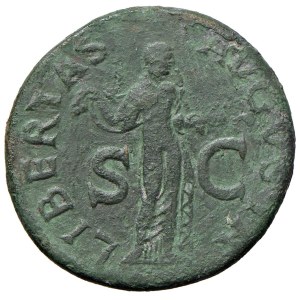 Römische Münzen aus der Kaiserzeit – Claudius (41–54) As – Kopf nach links – R/ Die Freiheit …