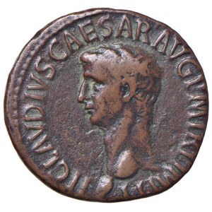 Roman Empire Coins - Claudius (41–54) As - Head to the right - R/ Minerva and...