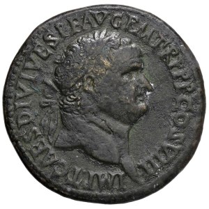 Roman Empire Coins - Titus (79–81) Sesterce - Laureate head facing right - R/ ...