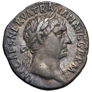 Roman Empire Coins - Trajan (98–117) Denarius - Laureate bust facing right - R...