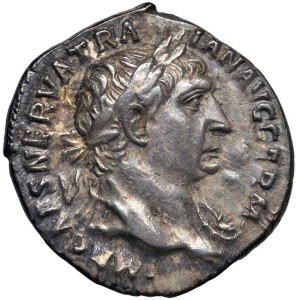 Roman Empire Coins - Trajan (98–117) Denarius - Laureate bust facing right - R...