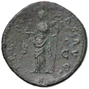 Monety rzymskie z czasów Imperium – Antoninus Pius (138–161) Sestercjusz – głowa w wieńcu...