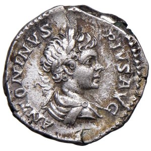 Roman Empire Coins - Caracalla (211–217) Denarius - Laureate bust and dra...