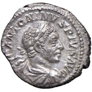 Rímske mince – Elagabal (218–222) Denár – Busta s vavrínovým vencom na pravej strane ...