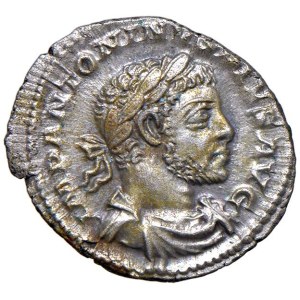 Rímske mince – Elagabal (218–222) Denár – Busta s vavrínovým vencom, drap...
