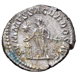 Rímske mince – Elagabal (218–222) Denár – Busta s vavrínovým vencom, drap...