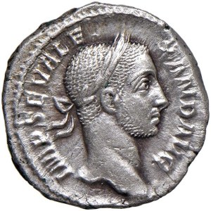Roman Empire Coins - Alexander Severus (222–235) Denarius - Bust with a laurel wreath...