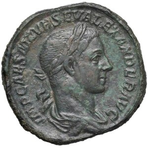 Monety rzymskie z czasów Cesarstwa – Aleksander Sewer (222–235) Sestercjusz – Popiersie w wieńcu laurowym...