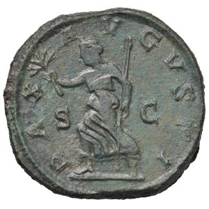 Monety rzymskie z czasów Cesarstwa – Aleksander Sewer (222–235) Sestercjusz – Popiersie w wieńcu laurowym...