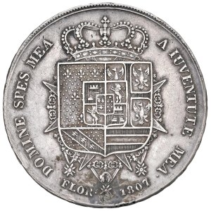 Italienische Münzen – FLORENZ Carlo von Bourbon (1803–1807) Dena 1807 – G...