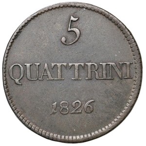 Italian Coins - FLORENCE, Leopold II (1824–1859), 5 Quattrini, 1826 –...