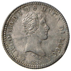 Pièces italiennes - LUCCA Carlo Ludovico de Bourbon (1824-1847) 1 lire...
