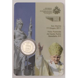 Italské mince – SAN MARINO Sada mincí 2011 a kartička s mincemi 2011 – V ...