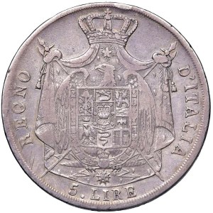 Napoleonské mince ražené v Itálii – Napoleon (1805–1814) Bologna – 5 lir 1810 s výstupkem...