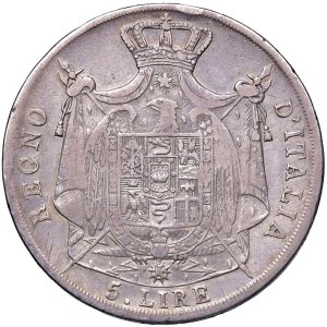 Napoleonic coins minted in Italy - Napoleone (1805-1814) Bologna - 5 Lire 1810 puntal...