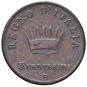 In Italien geprägte napoleonische Münzen – Napoleon (1805–1814) Bologna – 3 Centesimi 1808 –...