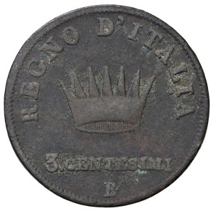 In Italien geprägte napoleonische Münzen – Napoleon (1805–1814) Bologna – 3 Centesimi 1810 –...