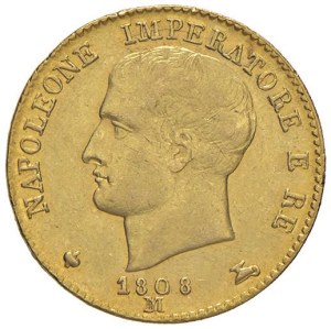 Napoleonic coins minted in Italy - Napoleone (1805-1814) Milano - 20 Lire 1808 Puntal...
