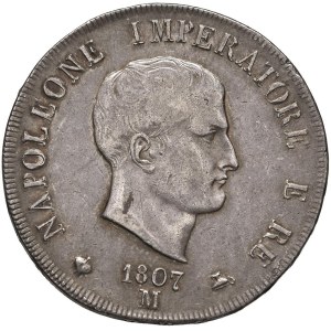 Napoleonic coins minted in Italy - Napoleon (1805–1814) Milan - 5 Lire 1807 - Gig. ...
