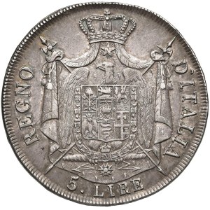 Napoleonic coins minted in Italy - Napoleon (1805–1814) Milan - 5 Lire 1807 - Gig. ...