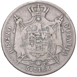 Napoleonic coins minted in Italy - Napoleon (1805–1814) Milan - 5 Lire 1809, with dots...