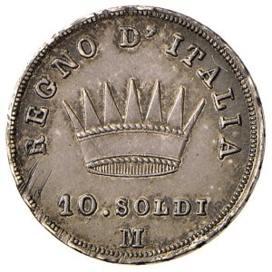 Napoleonic coins minted in Italy - Napoleone (1805-1814) Milano - 10 Soldi 1808 Stell...