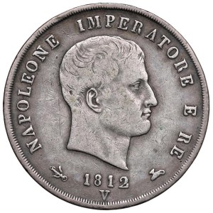 Napoleonic coins minted in Italy - Napoleon (1805–1814) Venice - 5 Lire 1810, with a puncture...