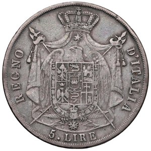 Napoleonic coins minted in Italy - Napoleon (1805–1814) Venice - 5 Lire 1810, with a puncture...