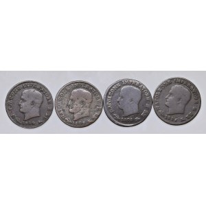 Napoleonic coins minted in Italy - Lotto di quattro pezzi da un centesimo Venezio, da...
