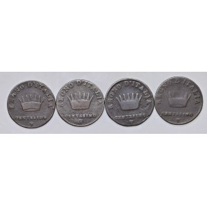 Napoleonic coins minted in Italy - Lotto di quattro pezzi da un centesimo Venezio, da...