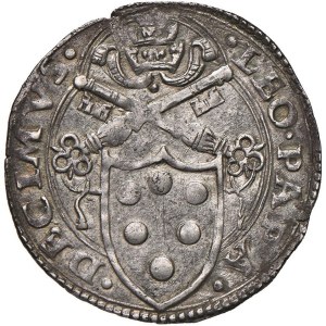 Papal coins - Leone X (1513-1521) Ancona - Giulio - Munt. 69 AG ...
