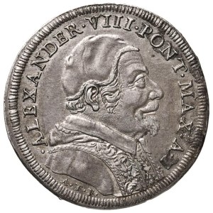 Papal Coins - Alexander VIII (1689–1691) Testone 1689 A. I. - Mu...