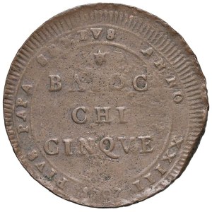 Pièces papales - Pie VI (1775-1799) Madonnina 1797 T M - Nomisma 13...