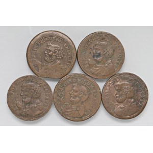 Papal Coins - Pius VI (1775–1779) Set of five sampietrini of various...
