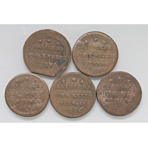 Papal Coins - Pius VI (1775–1779) Set of five sampietrini of various...
