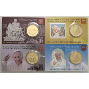 Papal Coins - Francis (2013–2025) Set of eight coin cards such as...