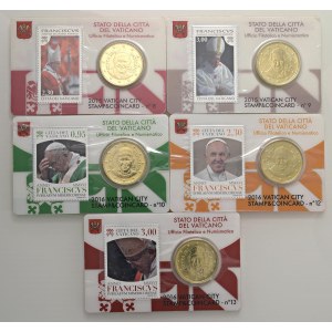 Papal Coins - Francis (2013–2025) Set of ten coin cards with...