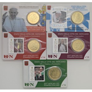 Pápežské mince – František (2013–2025) Sada desiatich mincových kariet s...