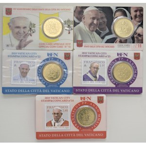 Papal coins - Francesco (2013-2025) Lotto di dieci coin card com...