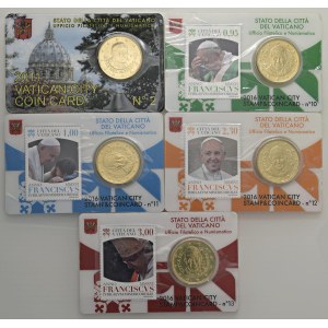 Papal Coins - Francis (2013–2025) Set of ten coin cards with...