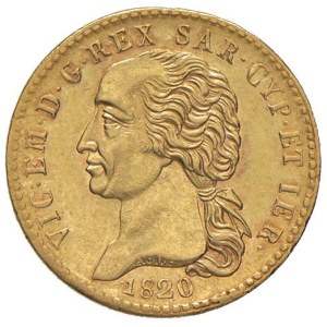 Savojské mince – Viktor Emanuel I. (1814–1821) 20 lir 1820 – Nom...