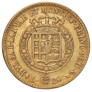 Savojské mince – Viktor Emanuel I. (1814–1821) 20 lir 1820 – Nom...