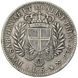 Savoy coins - Vittorio Emanuele I (1814-1821) 5 Lire 1821 - Nomi...